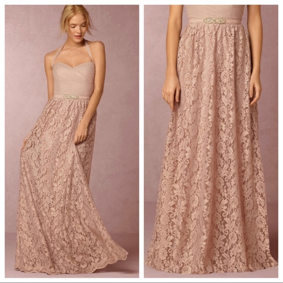 🆕NWT BHLDN Cambria Skirt - blush pink lace maxi - Picture 2 of 16